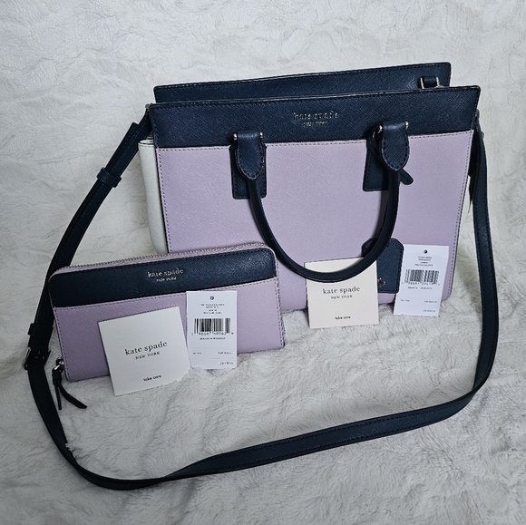 Kate Spade Cameron Medium Lavender Satchel AND Large Continental Wallet Set ♠ - Picture 16 of 16